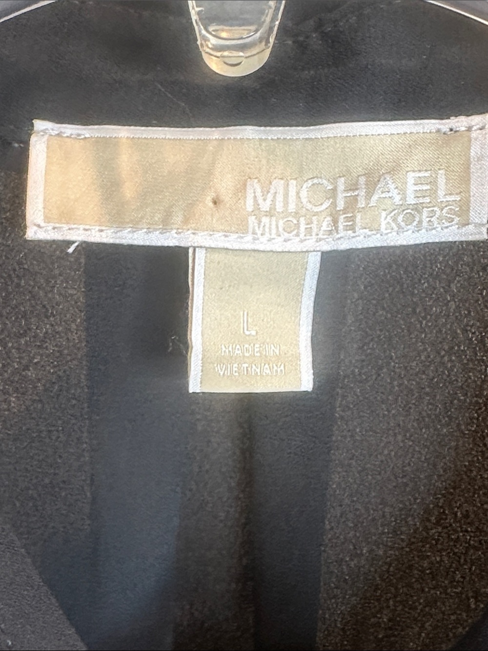 EUC MICHAEL Michael Kors Black Coat with Cream Label, L - Picture 2 of 9